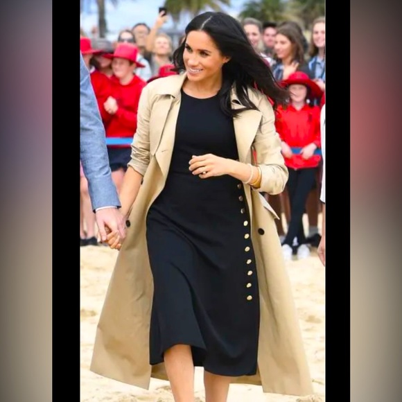 Club Monaco | Dresses | Club Monaco Black Dress Gold Buttons Aso Meghan  Markle Sz 2 | Poshmark